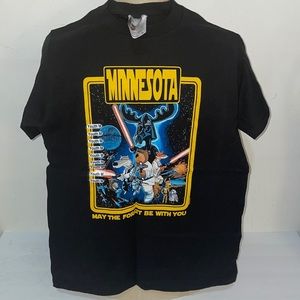 Minnesota “May The Forest Be With You” Youth Medium T-shirt Black Star Wars NEW